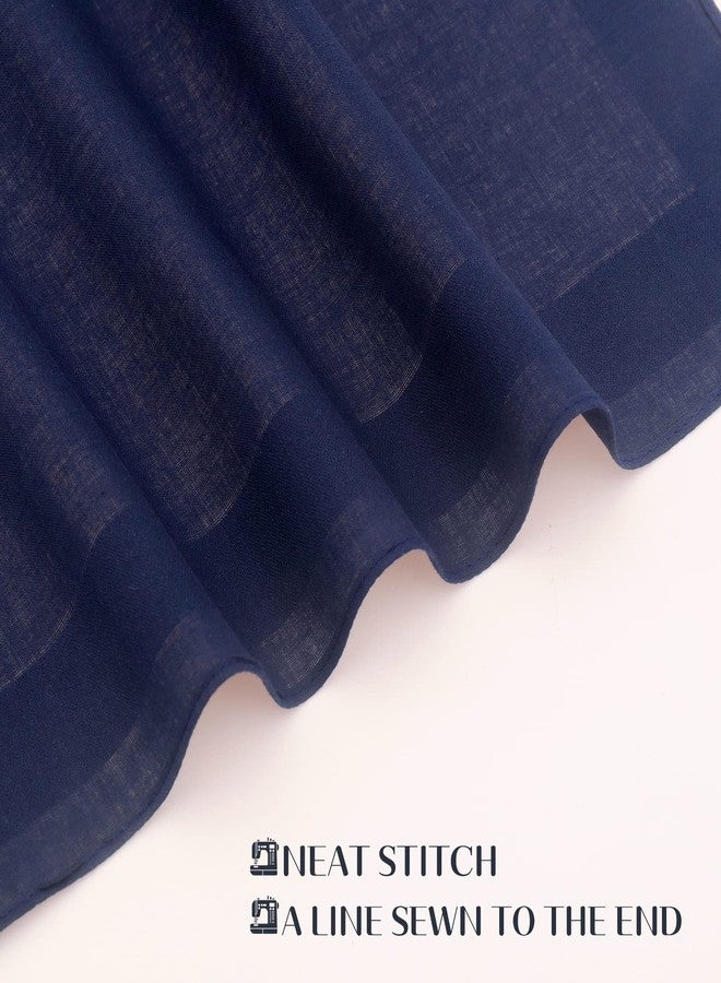 GB Selected Men's Cotton Handkerchiefs, Assorted Solid Color Pocket Square Hankies with Stripe - Navy - Image 5